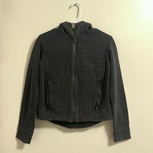 faded black lululemon zip up cropped hoodie